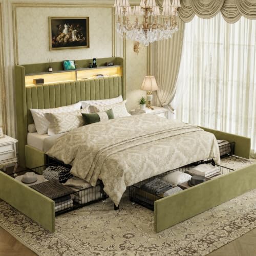 SHA CERLIN Full Upholstered Platform Bed Frame by SHACERLIN