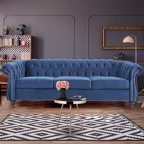 ORRD Chesterfield Sofa, Modern Velvet Tufted Couch 3 Seater by ORRD