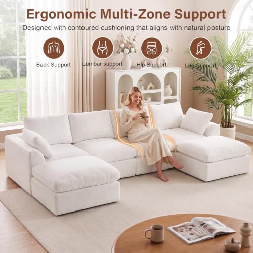 137" Cloud Couch Sectional Sofa - Image 5