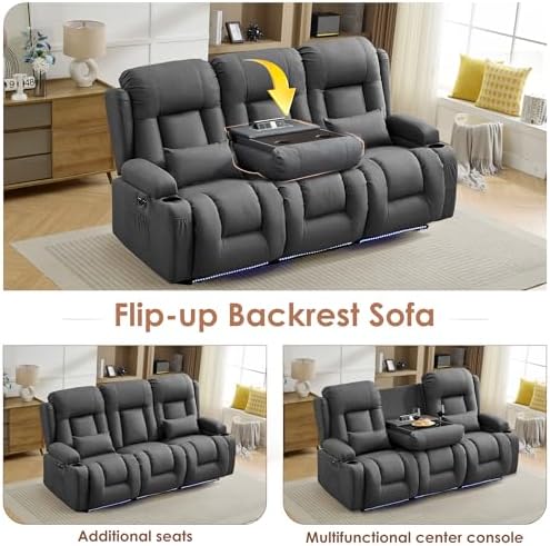 TUNYI Power Loveseat Recliner Sofa - Image 6