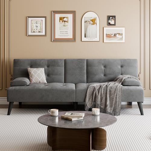 64" Futon Sofa Bed, Small Loveseat - Image 3