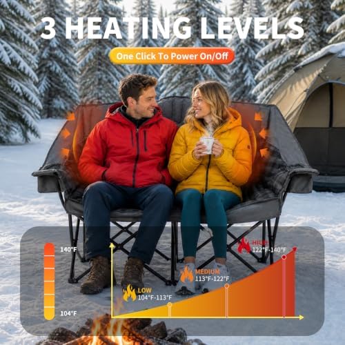 Heated Padded Double Camping Chair - Image 4