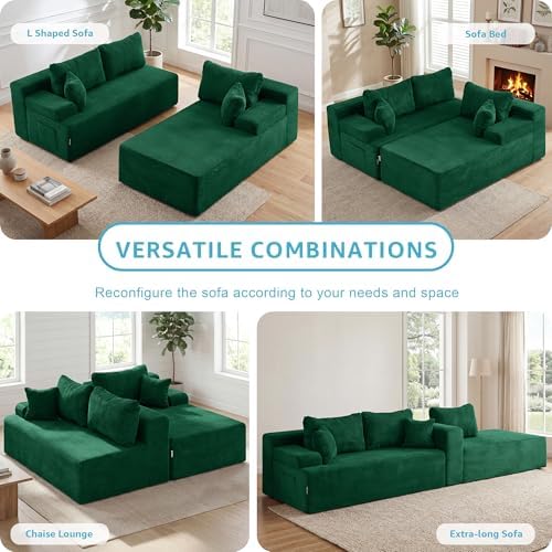 Hobestluk Boneless Couches Modular Sectional Sofa L-Shape Oversized Chaise - Image 6