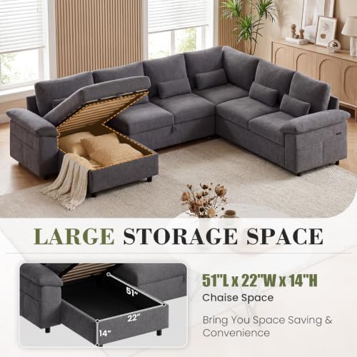 110 Inch Modular Sectional Sleeper Sofa - Image 6