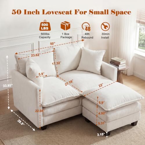 50'' L-Shape Loveseat Sofa - Image 2