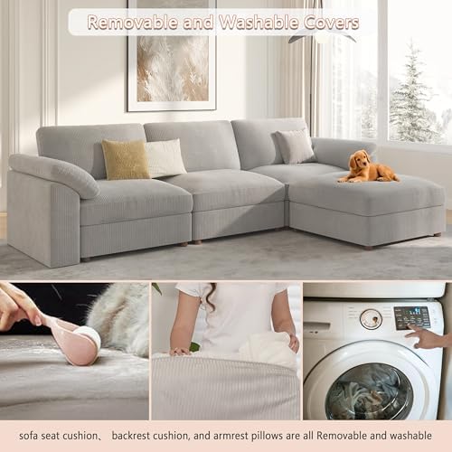 EASE MOOSE Oversized Sectional Modular Sofa, Comfty L Shape Sectional Sofa - Image 6