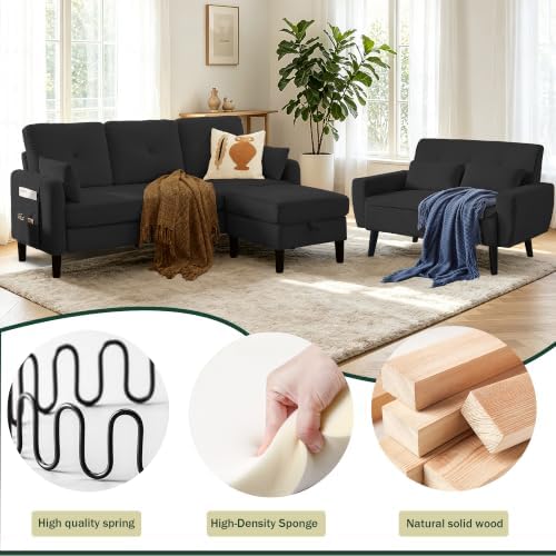 3 Piece Living Room Sofa Sets, 3-Seater + Loveseat + Ottoman - Image 5