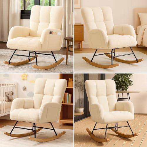 COMHOMA Nursery Rocking Chair, Teddy Glider Rocker - Image 3