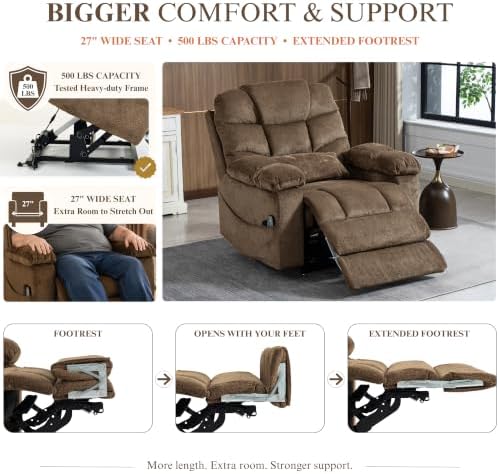 500 lbs Power Lift Recliner for Big & Tall Adults Elderly, Heavy Duty - Image 4