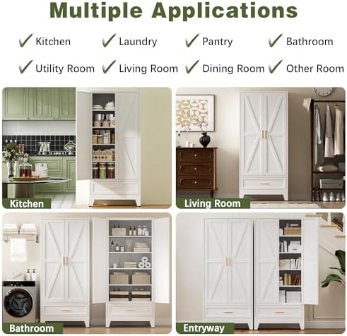 COFaR Metal Storage Cabinet, Farmhouse Storage Cabinet - Image 6