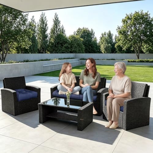 Set of 3 Waterproof Wicker Chair Cushion Set - Image 5