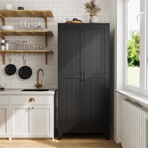 COFaR 71" Black Metal Storage Cabinet - Image 3