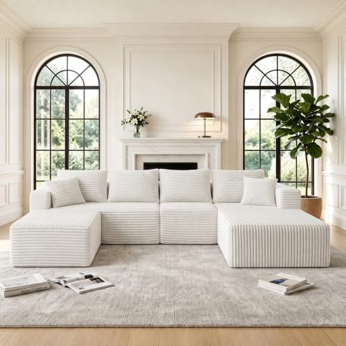 118 Inch Oversized U-Shaped Boneless Cloud Sectional Couch by Yimilife