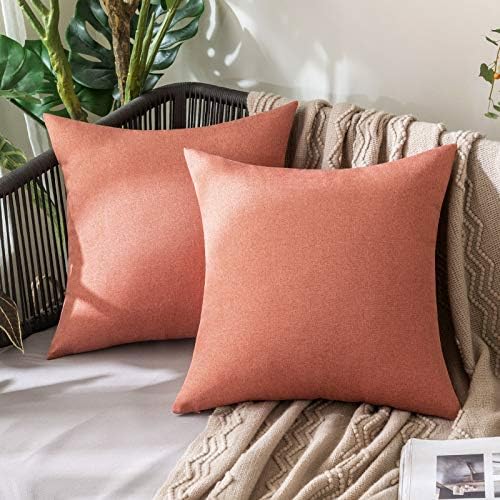 MIULEE Decorative Outdoor Pillow Covers Waterproof 20x20 Coral Red by MIULEE
