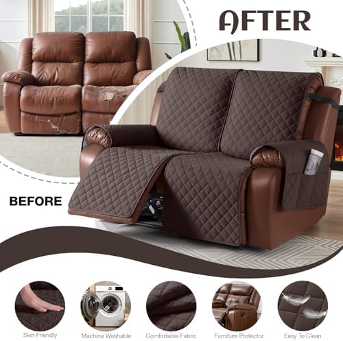 KinCam Waterproof Oversized Loveseat Recliner Cover, Non-Slip Reclining Couch - Image 6