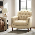 HULALA HOME Mid Century Modern Genuine Leather Accent Chair by HULALAHOME