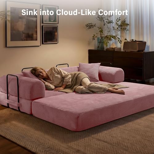 79" Convertible Sofa Bed, Boneless Sleeper Futon Couch - Image 6