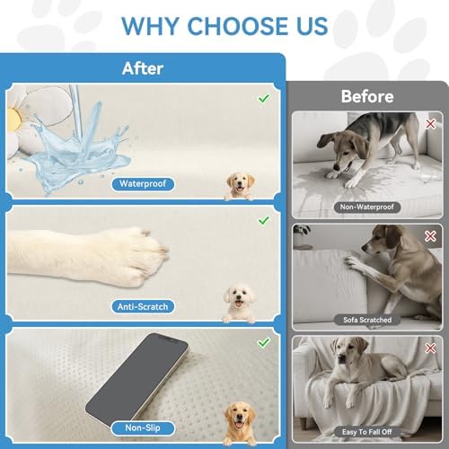 100% Waterproof Sectional Couch Covers, 2 Pieces L Shaped Sofa Cover - Image 4