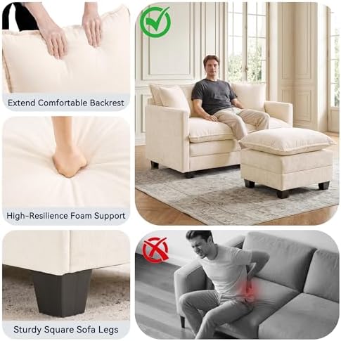 L-Shape Loveseat Sofa Couch - Image 5
