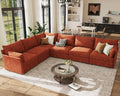 ABCASA 135.5" Oversized Modular Sectional Sofa, L Shaped Convertible Couch by ABCASA