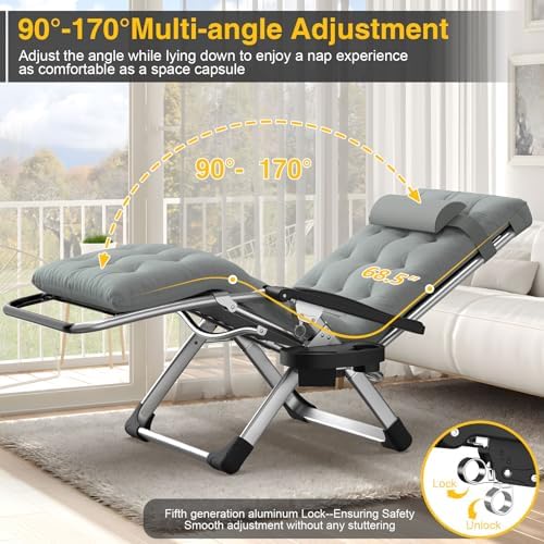 Suteck Zero Gravity Chair, Folding Lounge Chairs - Image 4