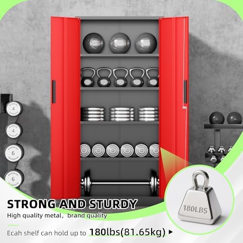 INTERGREAT Metal Storage Cabinet, Tall Metal Cabinet - Image 7