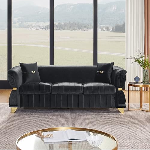 KEIKI 84" Luxury Oversized Velvet Chesterfield Sofa by KEIKI