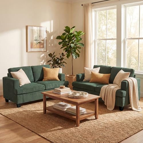 YOUDENOVA 2 Piece Set Comfy Sofa Couch, Loveseat Sofa * 2 by YOUDENOVA