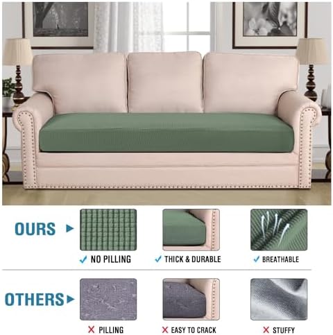 H.VERSAILTEX Super Stretch Individual Seat Cushion Covers Sofa Covers Couch - Image 2