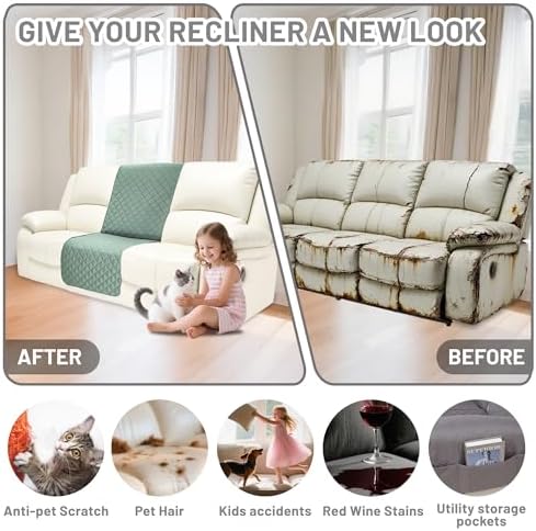 Waterproof Sectional Reclining Couch Covers L Shaped Recliner Sectional Sofa - Image 6