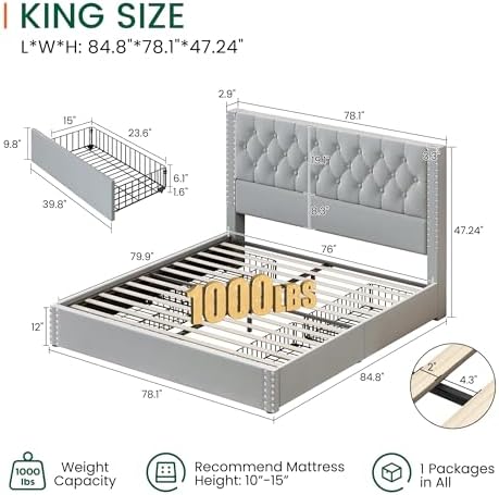 LARMACE King Size Bed Frame - Image 2