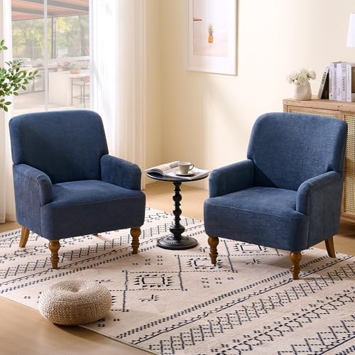 Modern Wingback Accent Chair, Upholstered Fabric Living Room Armchair by Dolamy