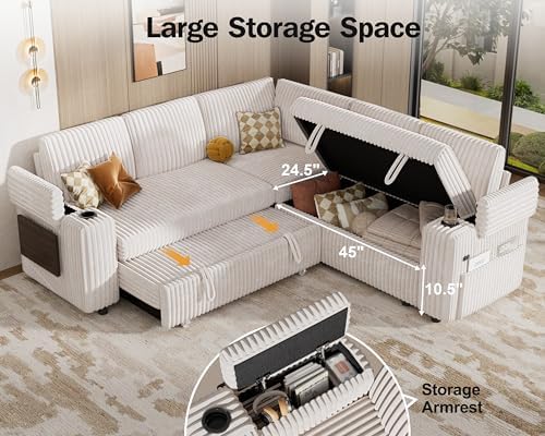 WEUP 86" Modular Sectional Sleeper Sofa - Image 5