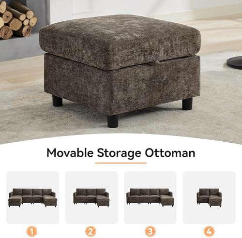 WUTUTUEE 25'' Square Storage Ottoman Module - Image 5