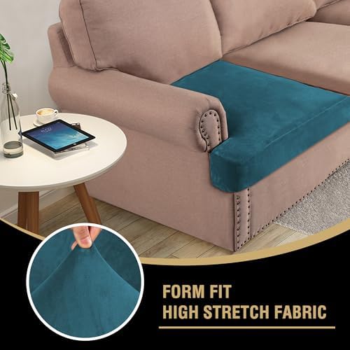 H.VERSAILTEX Stretch Velvet 2 Piece T Cushion Sofa Slipcovers - Image 6
