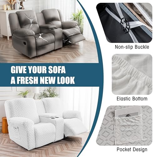 Genina Waterproof Recliner Loveseat Cover, 2 Seat - Image 5
