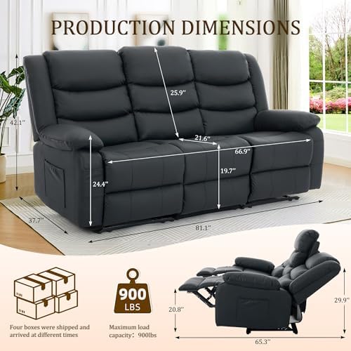 Korser Recliner Sofa, Reclining Loveseat - Image 2