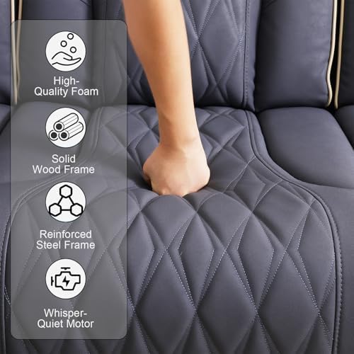 3-Piece Power Recliner Sofa Sets, Leather Reclining Couch Set - Image 5