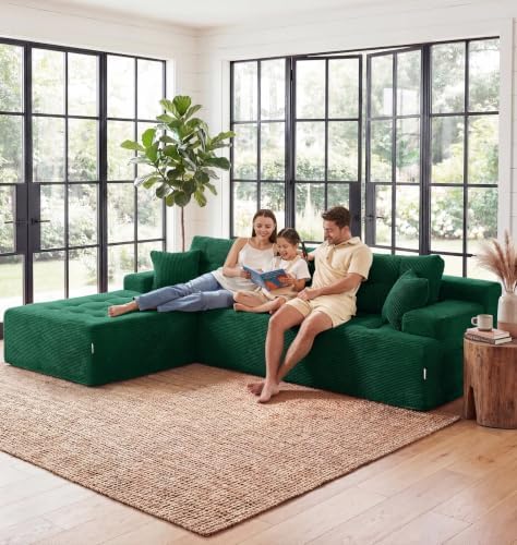 Hobestluk Boneless Couches Modular Sectional Sofa L-Shape Oversized Chaise - Image 4