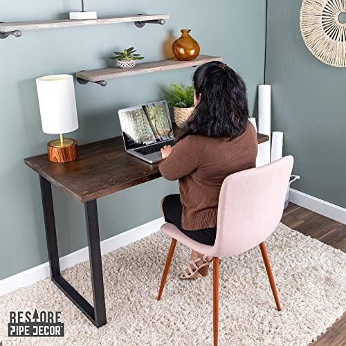 PIPE DECOR Boulder Black Solid Wood Rustic 48” Desk Kit - Image 2