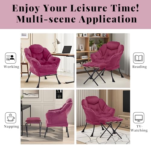 Lazy Chair with Ottoman, Comfy Reading Chair - Image 6