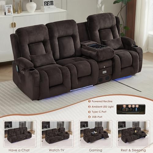 TUNYI Wall Hugger Loveseat Recliner Sofa - Image 4