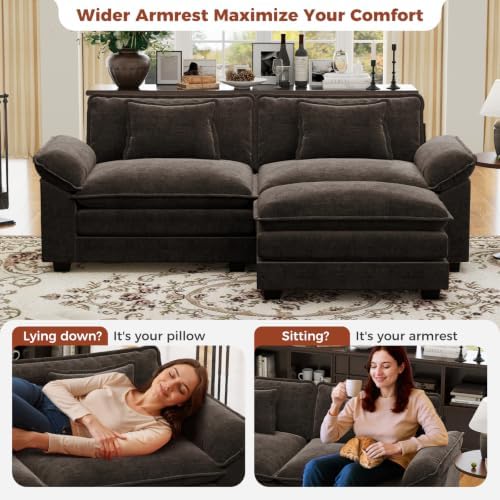 CDCASA 86" Modular Sectional Sofa, Comfy L-Shaped Cloud Couch - Image 6