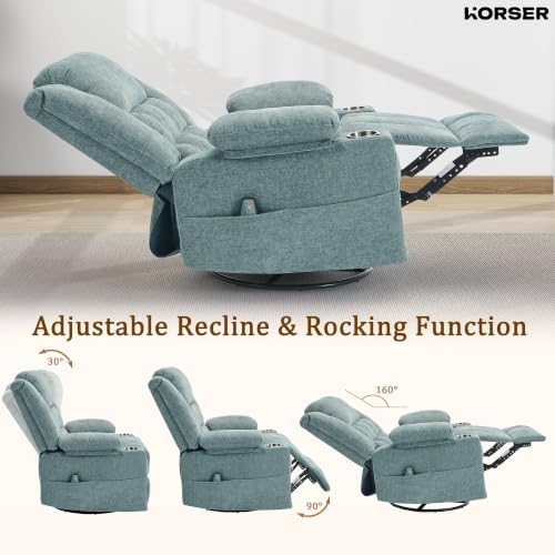 Korser 360° Swivel Rocker Recliner - Image 5