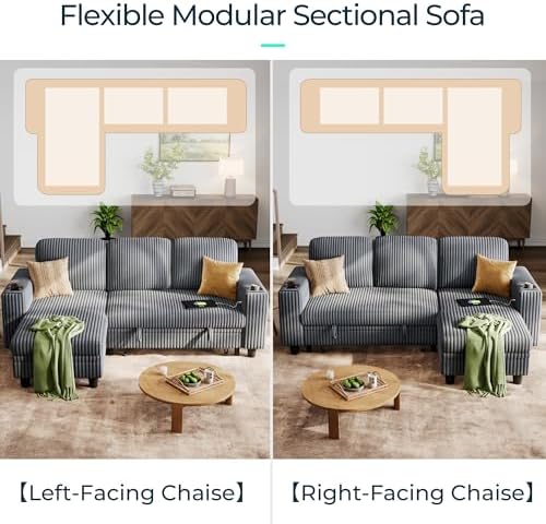 LINSY HOME Sectional Sleeper Sofa Couch - Image 3
