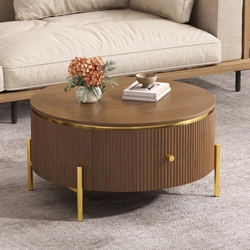 31.5" Coffee Table Living Room Brown CoffeeTable - Image 4