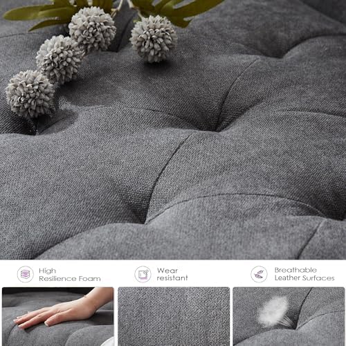 Mid-Century Modern Tufted Loveseat Sofa Set w/ 2 USB & 2 Cupholders - Image 4