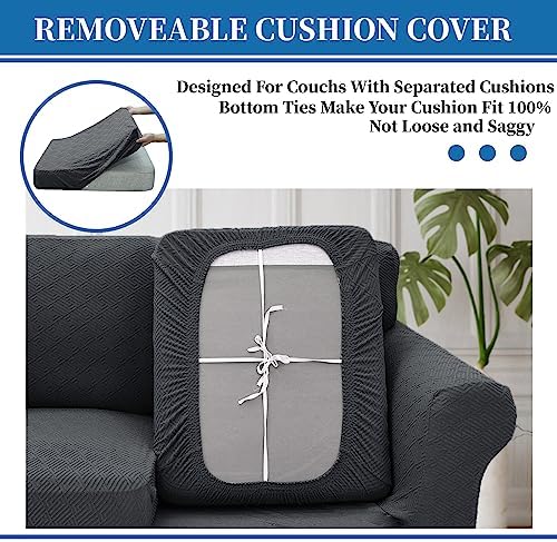 XINEAGE 3-Piece Stretch Loveseat Sofa Cover, Washable Couch Covers - Image 6