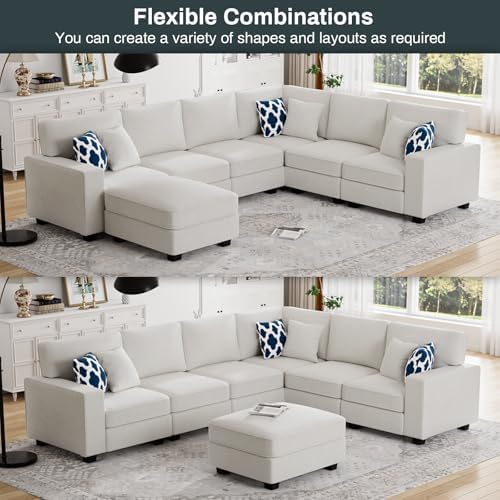 Legend Vansen Oversized Modular Sectional Sofa, U/L‑Shaped Reversible Couch - Image 4