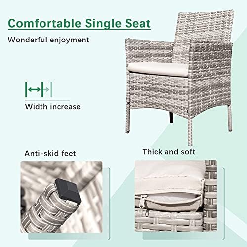 Greesum Patio Furniture 4 Pieces Conversation Sets - Image 5